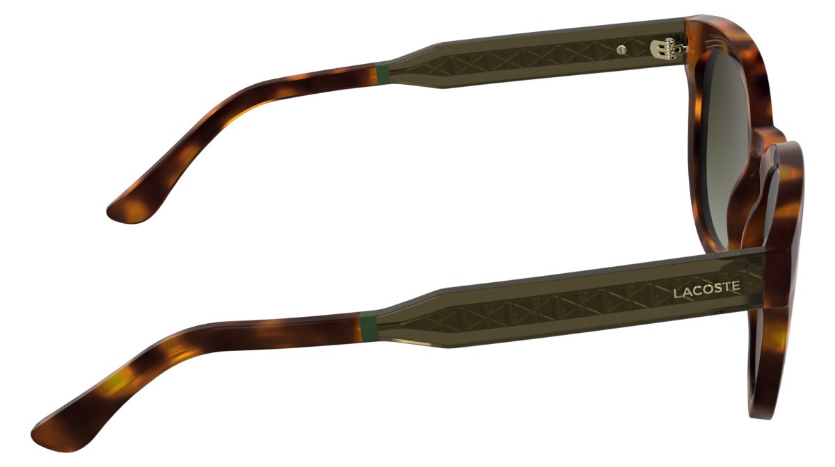 Sunglasses Lacoste L6070S (214) color havana shape rectangle lenses gradient khaki