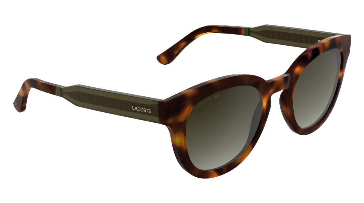 Sunglasses Lacoste L6070S (214) color havana shape rectangle lenses gradient khaki