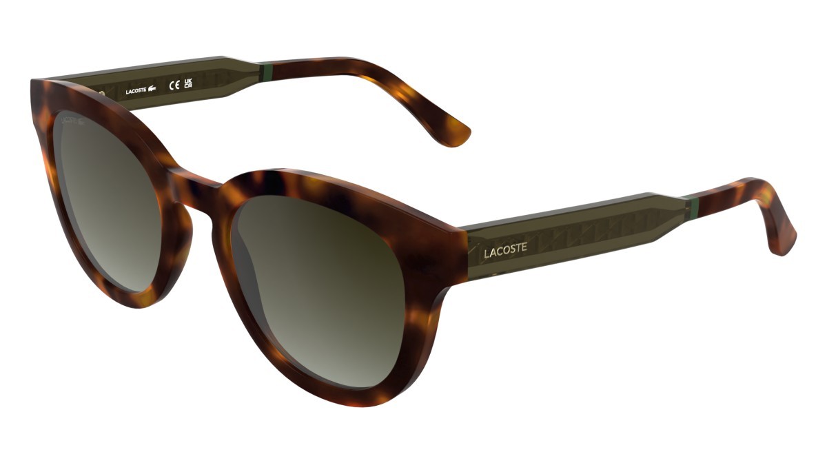 Sunglasses Lacoste L6070S (214) color havana shape rectangle lenses gradient khaki