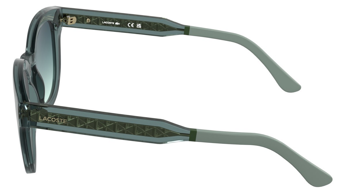 Sunglasses Lacoste L6070S (444) color transparent aqua shape rectangle lenses gradient blue azure