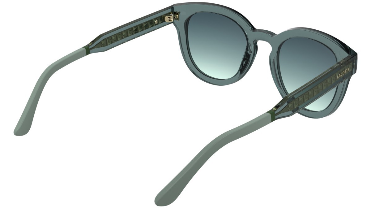 Sunglasses Lacoste L6070S (444) color transparent aqua shape rectangle lenses gradient blue azure