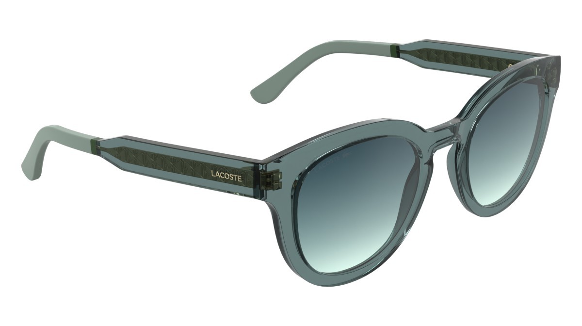 Sunglasses Lacoste L6070S (444) color transparent aqua shape rectangle lenses gradient blue azure