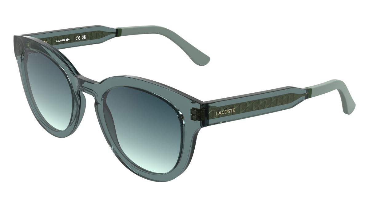 Sunglasses Lacoste L6070S (444) color transparent aqua shape rectangle lenses gradient blue azure