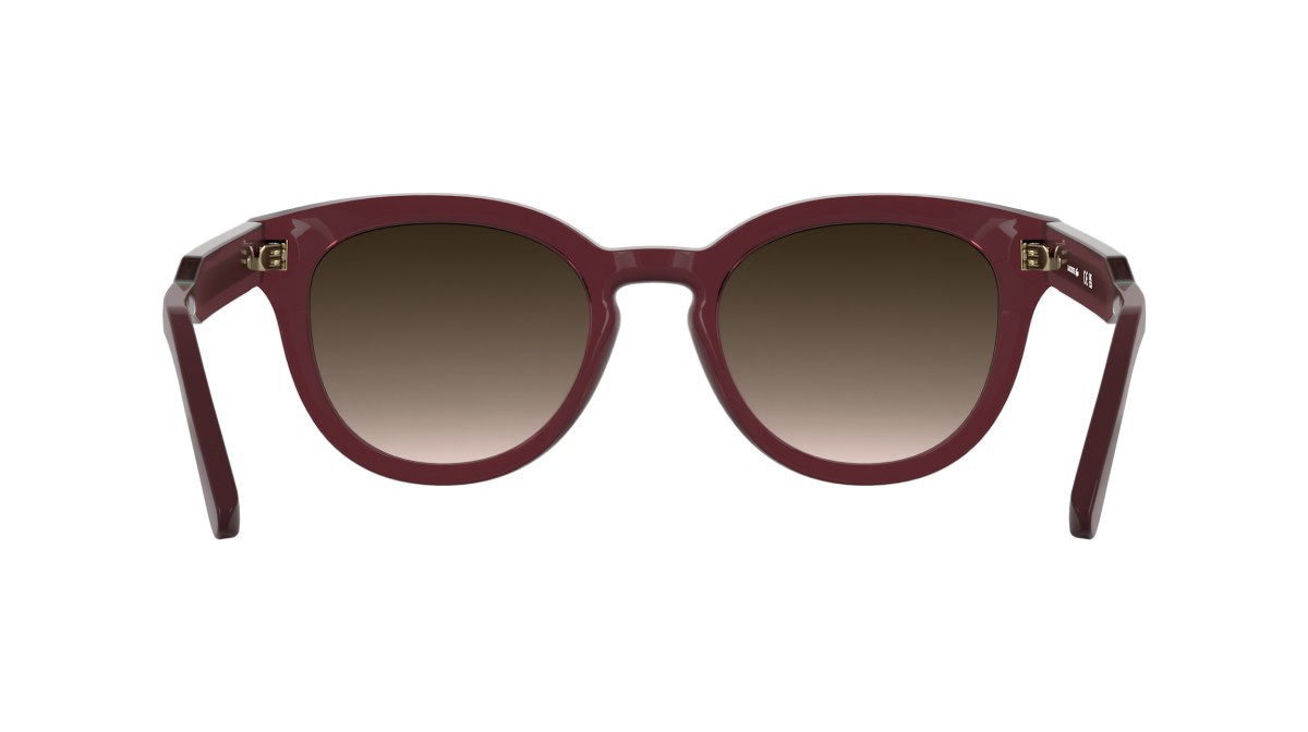 Sunglasses Lacoste L6070S (601) color transparent burgundy shape rectangle lenses brown gradient
