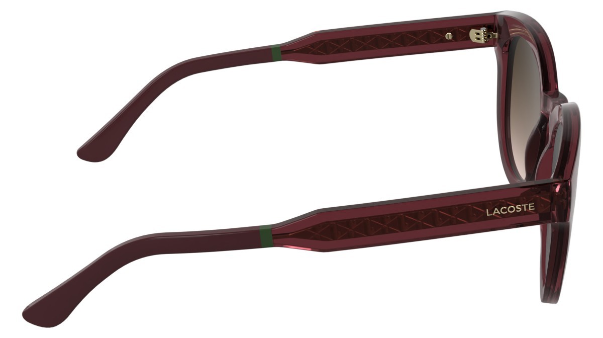 Sunglasses Lacoste L6070S (601) color transparent burgundy shape rectangle lenses brown gradient