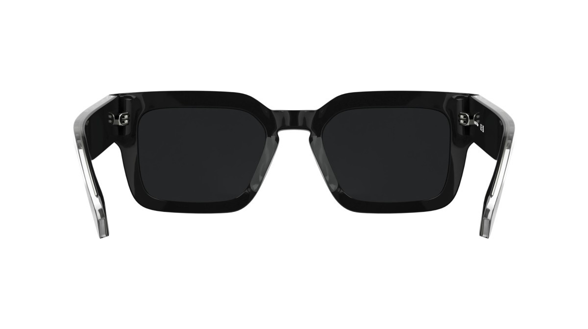 Sunglasses Lacoste L6071S (001) color black shape rectangle lenses solid grey
