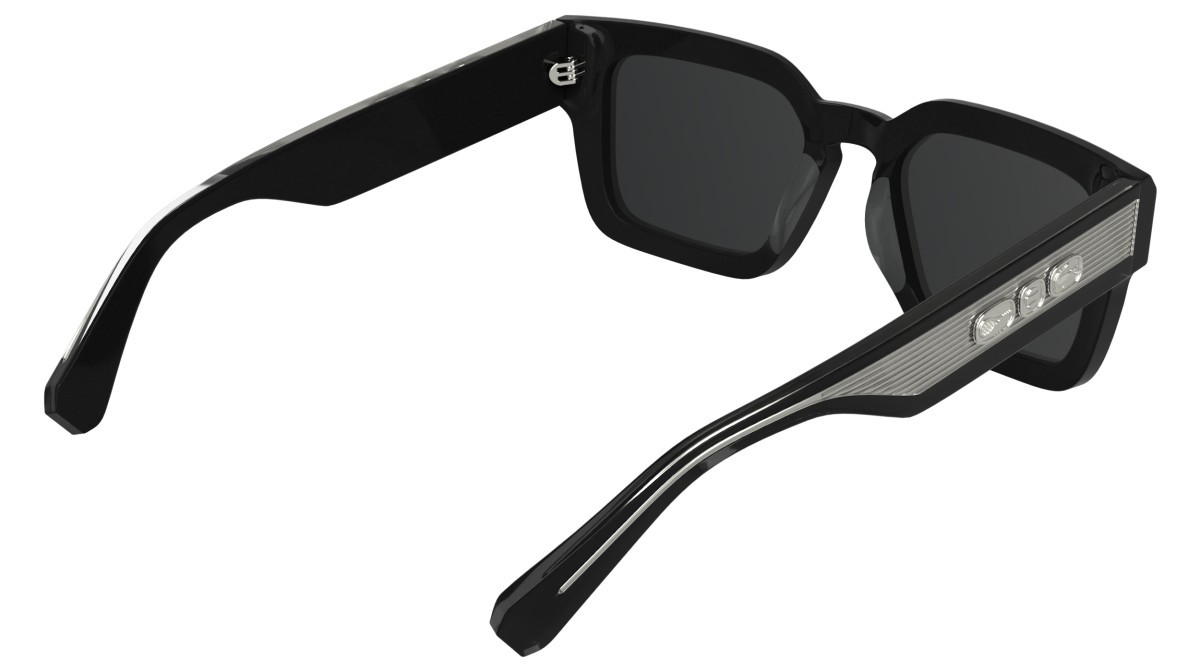 Sunglasses Lacoste L6071S (001) color black shape rectangle lenses solid grey