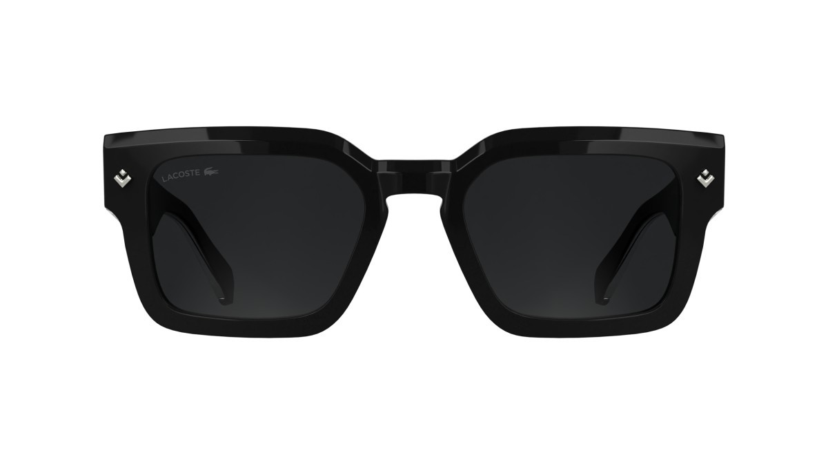 Sunglasses Lacoste L6071S (001) color black shape rectangle lenses solid grey