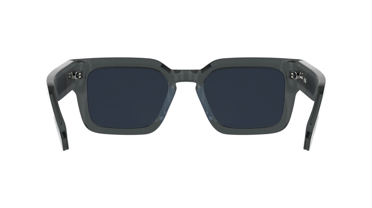 Sunglasses Lacoste L6071S (035) color transparent grey shape rectangle lenses solid blue