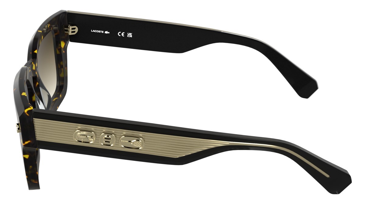 Sunglasses Lacoste L6071S (230) color dark havana shape rectangle lenses gradient brown