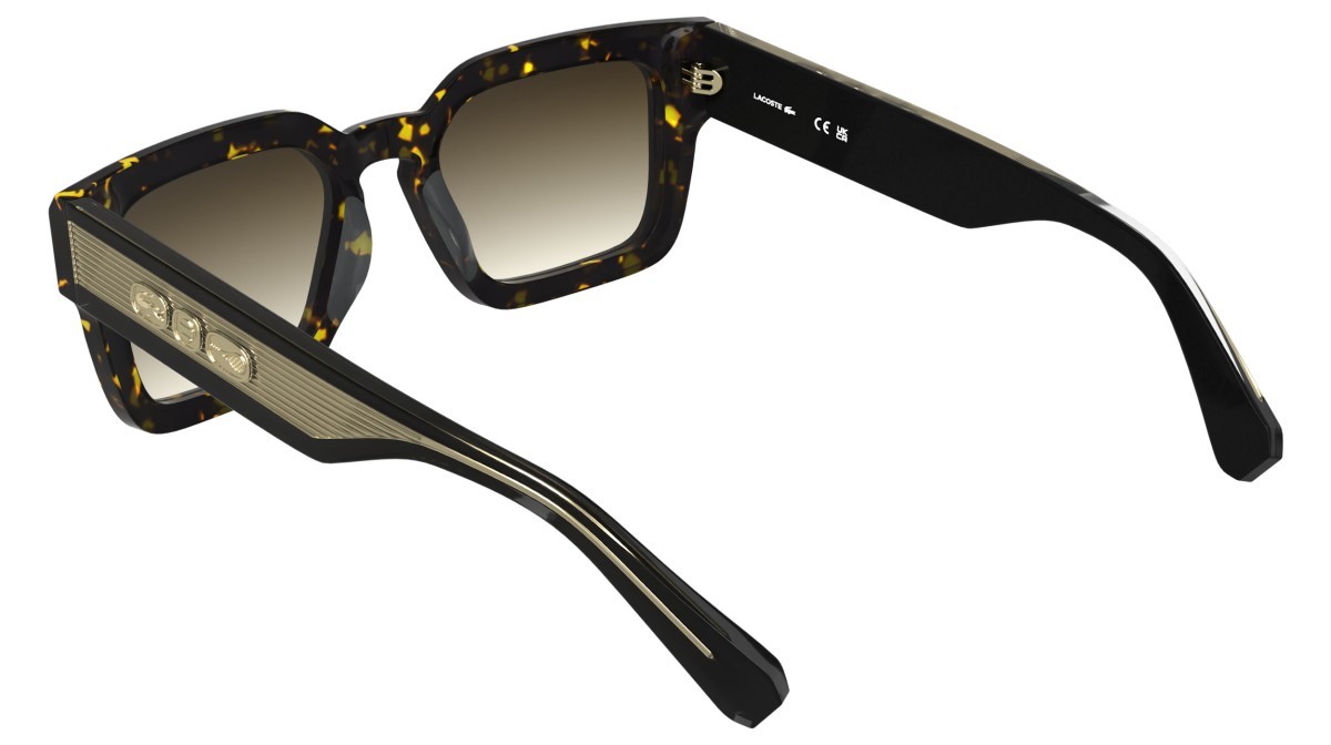 Sunglasses Lacoste L6071S (230) color dark havana shape rectangle lenses gradient brown
