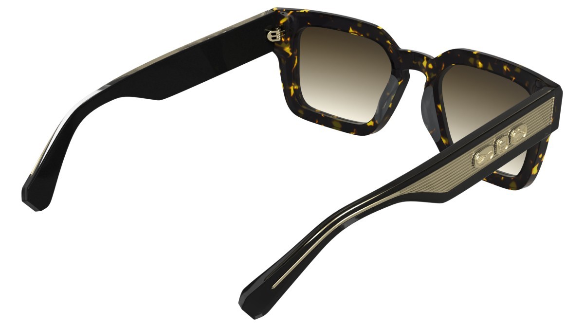 Sunglasses Lacoste L6071S (230) color dark havana shape rectangle lenses gradient brown