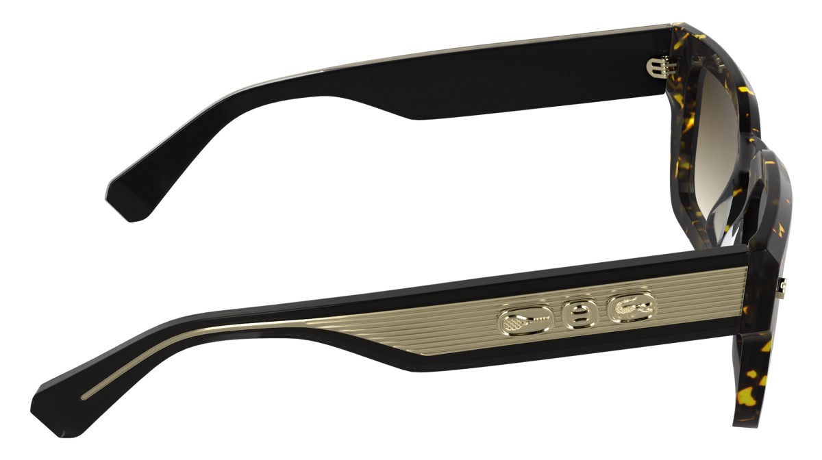 Sunglasses Lacoste L6071S (230) color dark havana shape rectangle lenses gradient brown