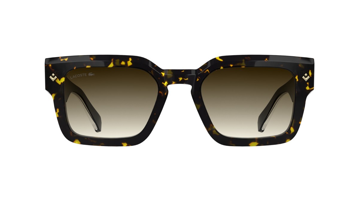 Sunglasses Lacoste L6071S (230) color dark havana shape rectangle lenses gradient brown