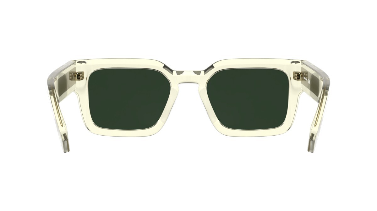 Sunglasses Lacoste L6071S (750) color transparent yellow shape rectangle lenses solid green