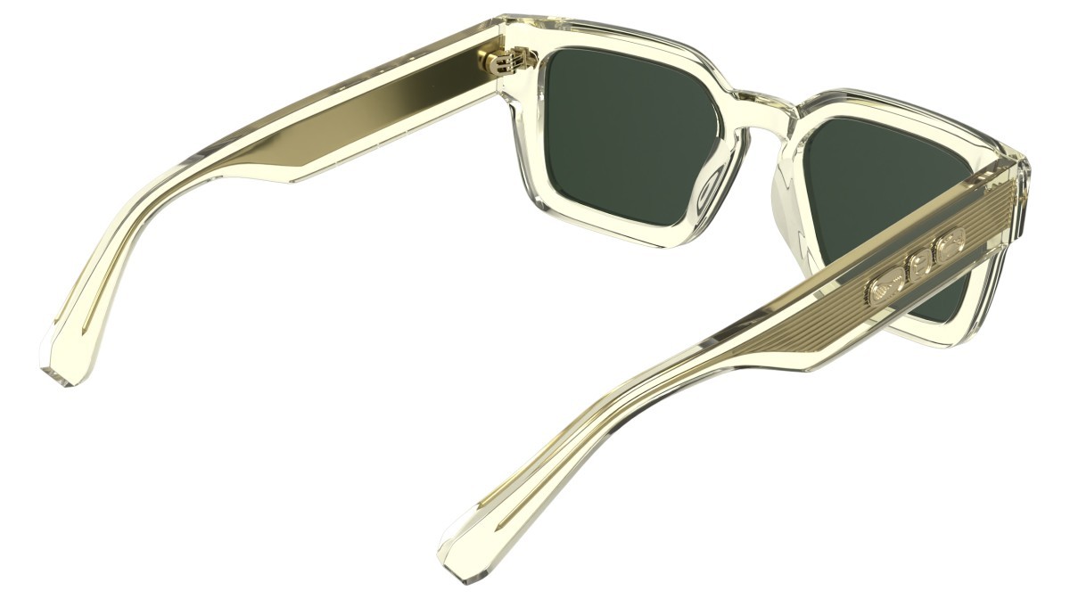 Sunglasses Lacoste L6071S (750) color transparent yellow shape rectangle lenses solid green