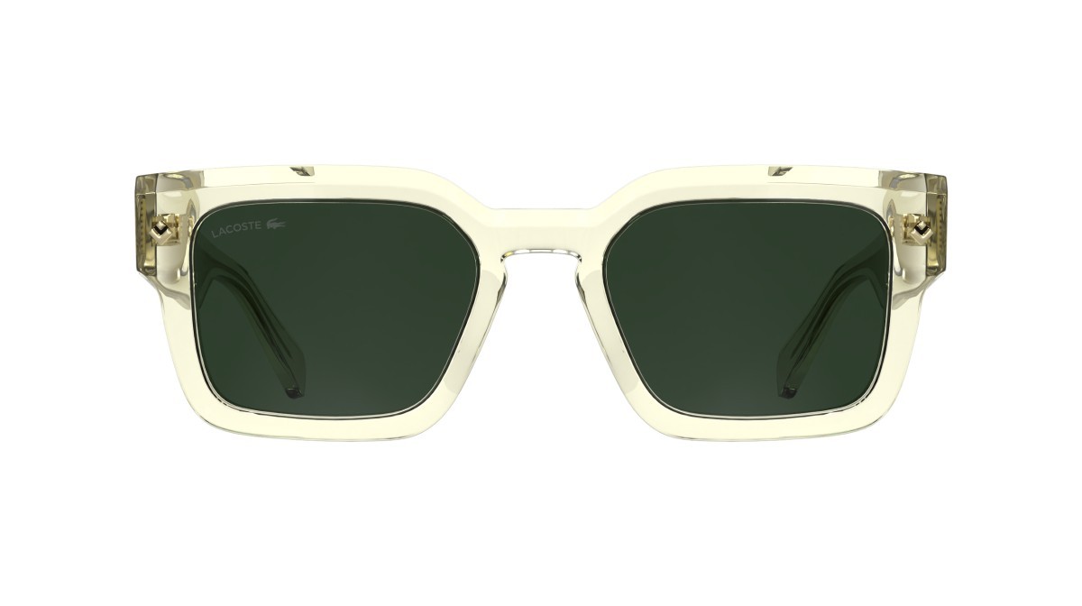 Sunglasses Lacoste L6071S (750) color transparent yellow shape rectangle lenses solid green