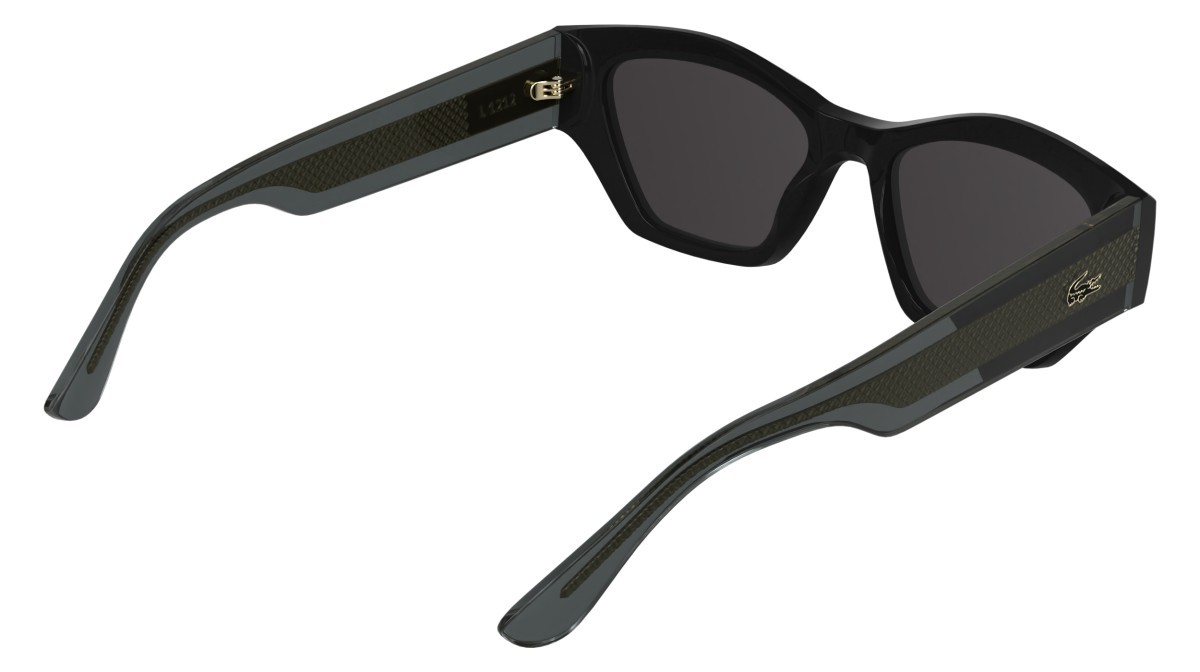 Sunglasses Lacoste L6072S (001) color black shape rectangle lenses solid grey