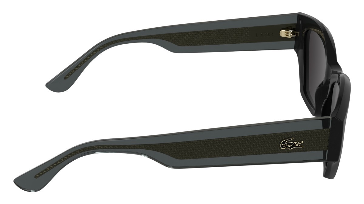 Sunglasses Lacoste L6072S (001) color black shape rectangle lenses solid grey