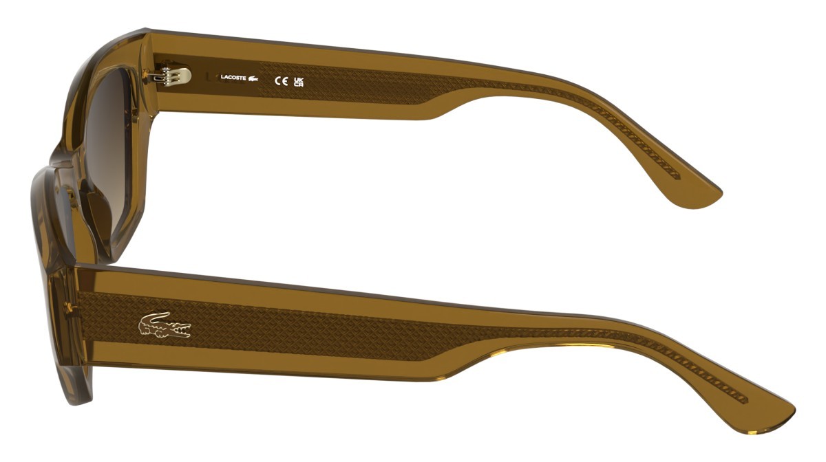 Sunglasses Lacoste L6072S (214) color transparent brown shape rectangle lenses gradient bruwn