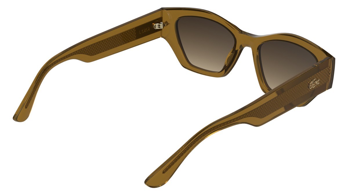 Sunglasses Lacoste L6072S (214) color transparent brown shape rectangle lenses gradient bruwn