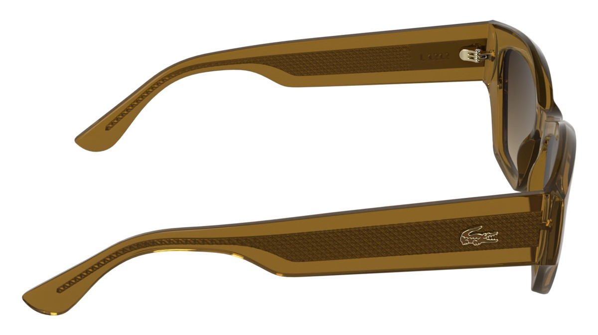 Sunglasses Lacoste L6072S (214) color transparent brown shape rectangle lenses gradient bruwn