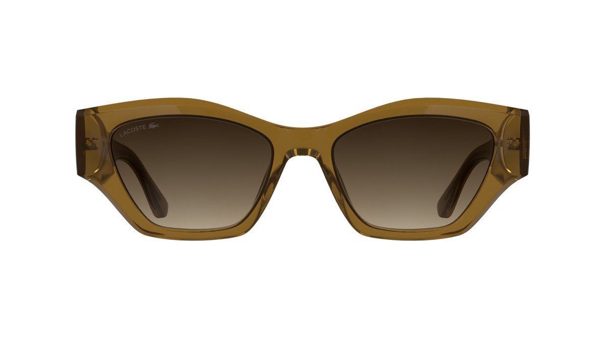 Sunglasses Lacoste L6072S (214) color transparent brown shape rectangle lenses gradient bruwn