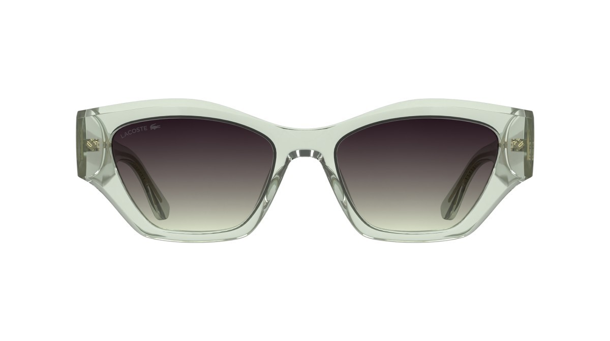 Sunglasses Lacoste L6072S (301) color transparent light green shape rectangle lenses gradient violet nude