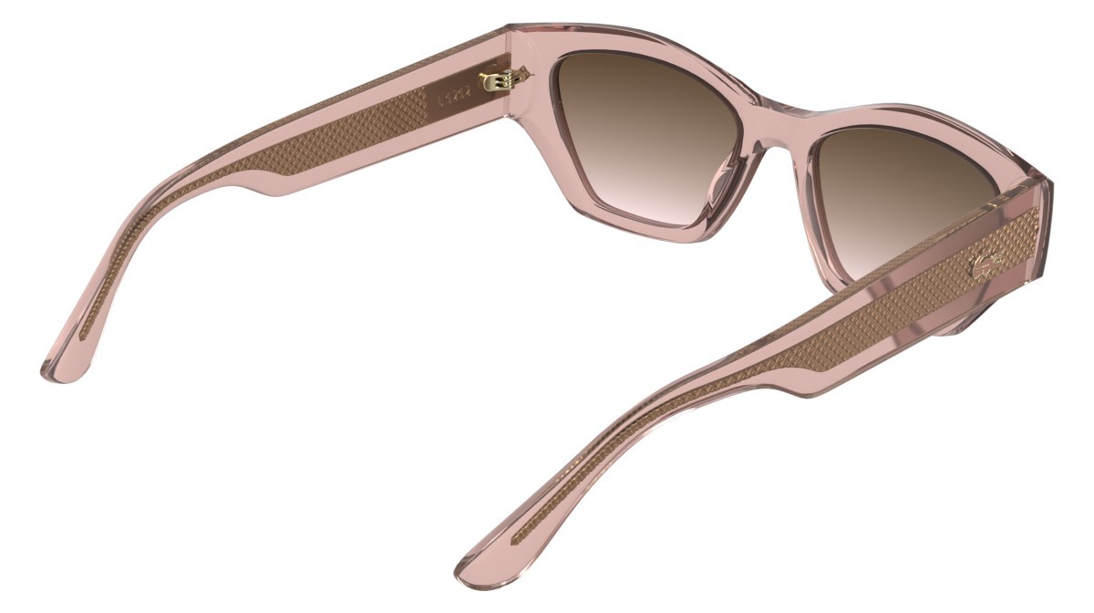 Sunglasses Lacoste L6072S (662) color transparent rose shape rectangle lenses gradient brown rose