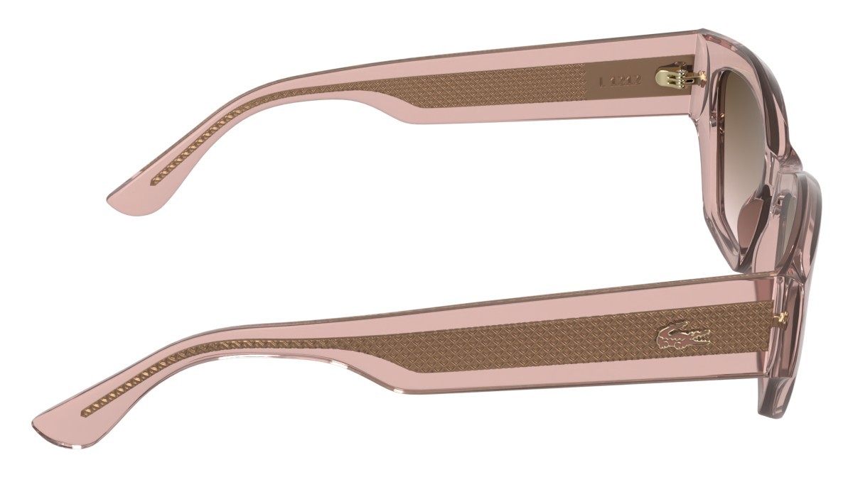 Sunglasses Lacoste L6072S (662) color transparent rose shape rectangle lenses gradient brown rose