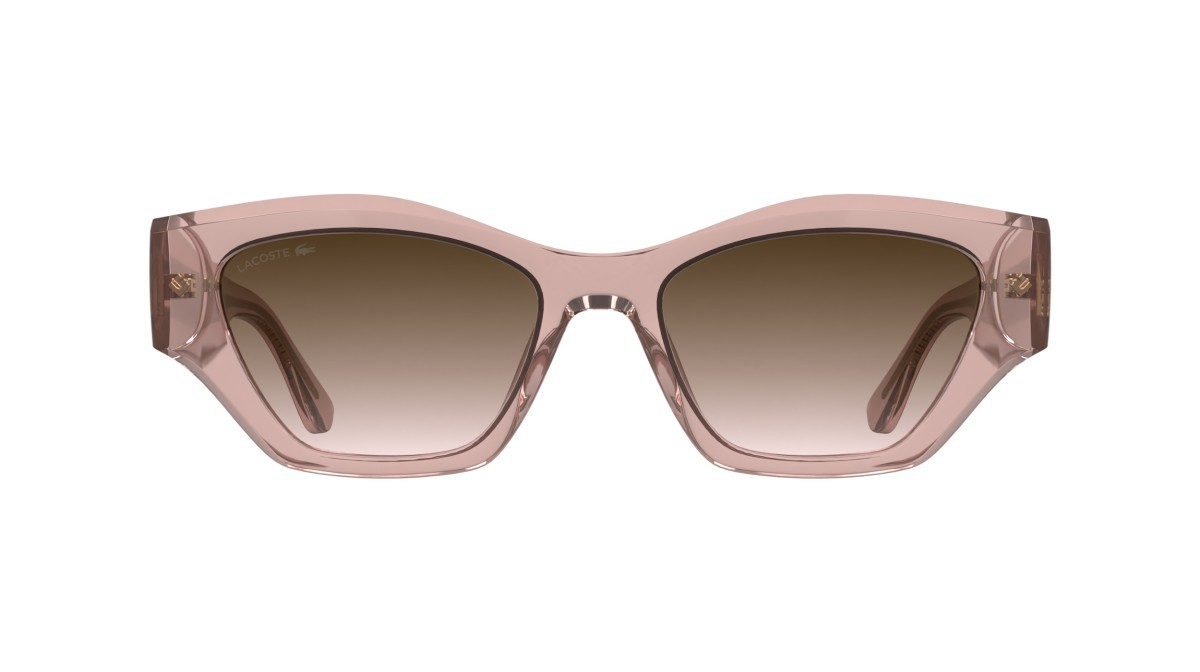 Sunglasses Lacoste L6072S (662) color transparent rose shape rectangle lenses gradient brown rose