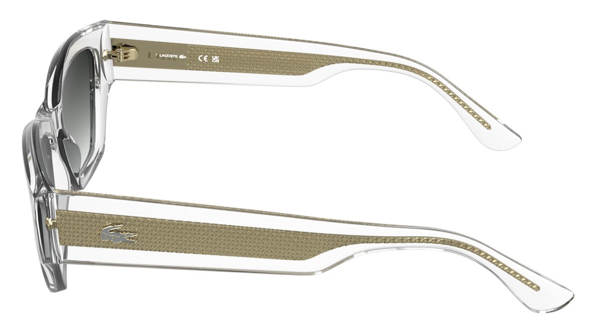 Sunglasses Lacoste L6072S (970) color clear shape rectangle lenses gradient light grey