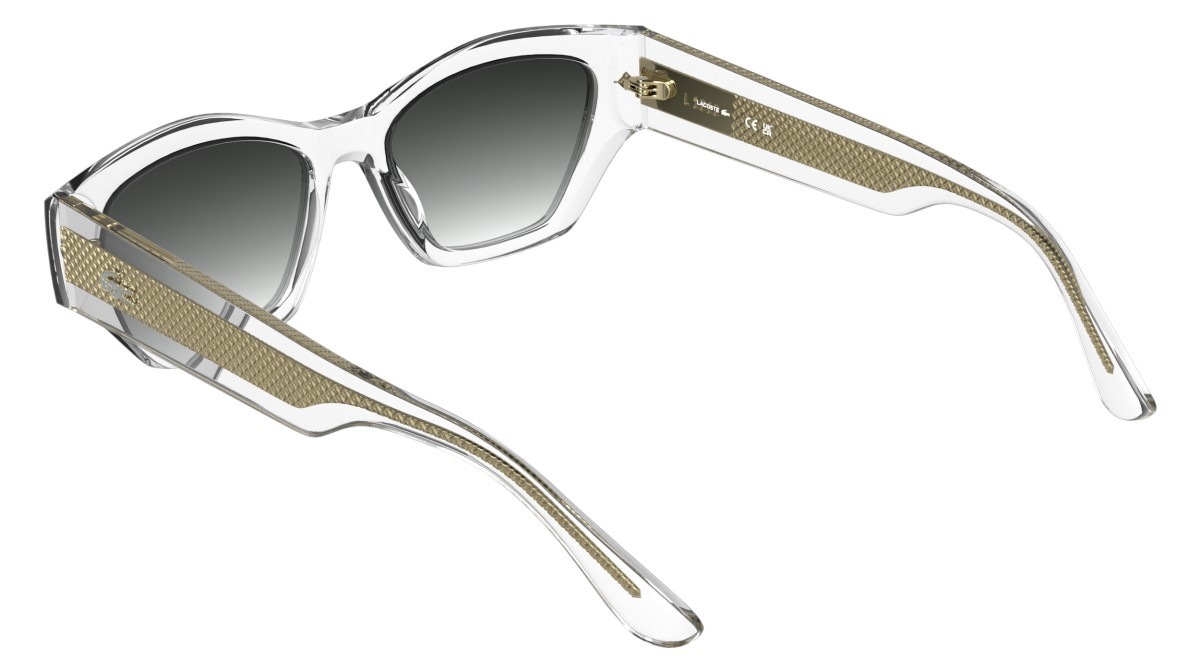 Sunglasses Lacoste L6072S (970) color clear shape rectangle lenses gradient light grey