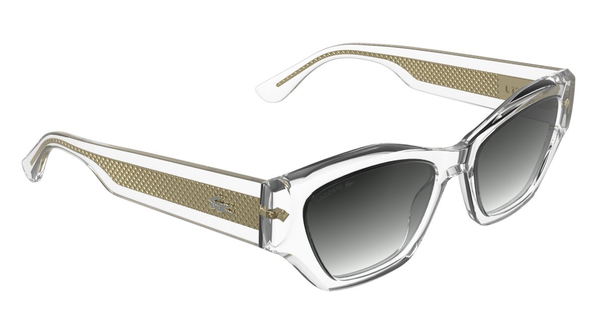 Sunglasses Lacoste L6072S (970) color clear shape rectangle lenses gradient light grey