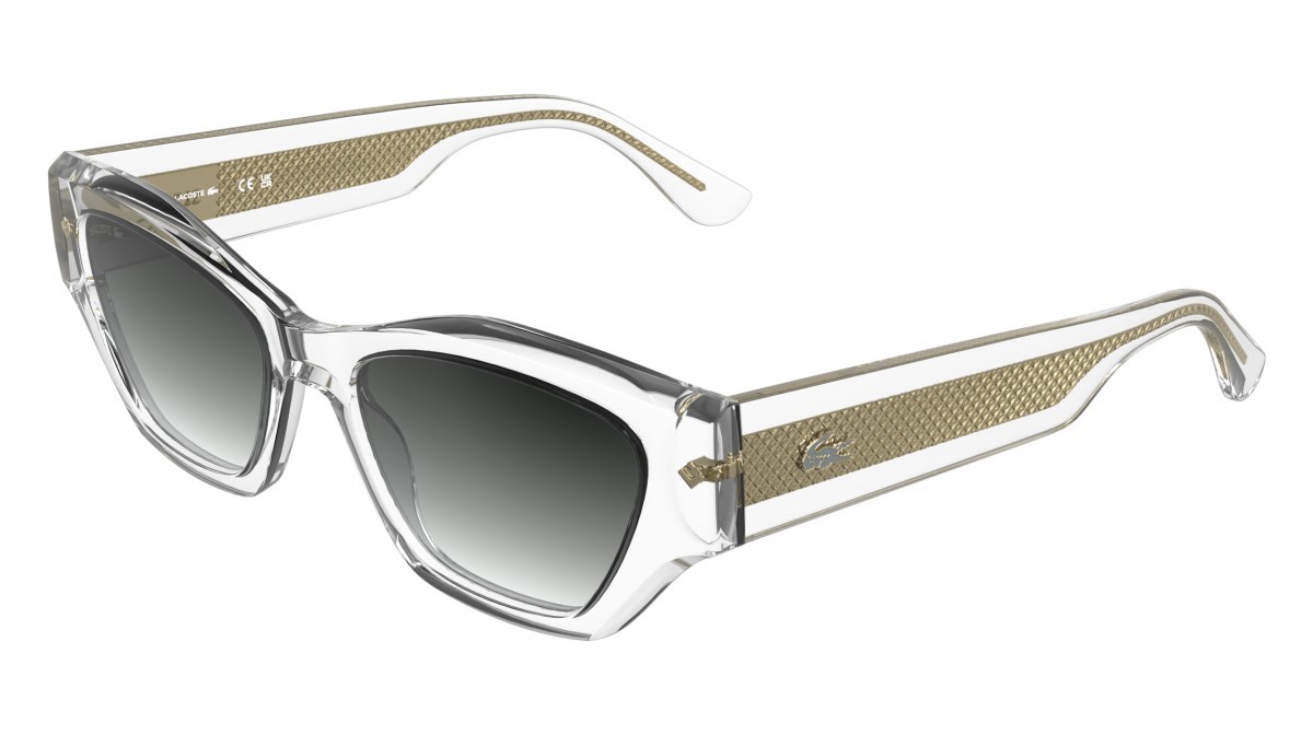 Sunglasses Lacoste L6072S (970) color clear shape rectangle lenses gradient light grey