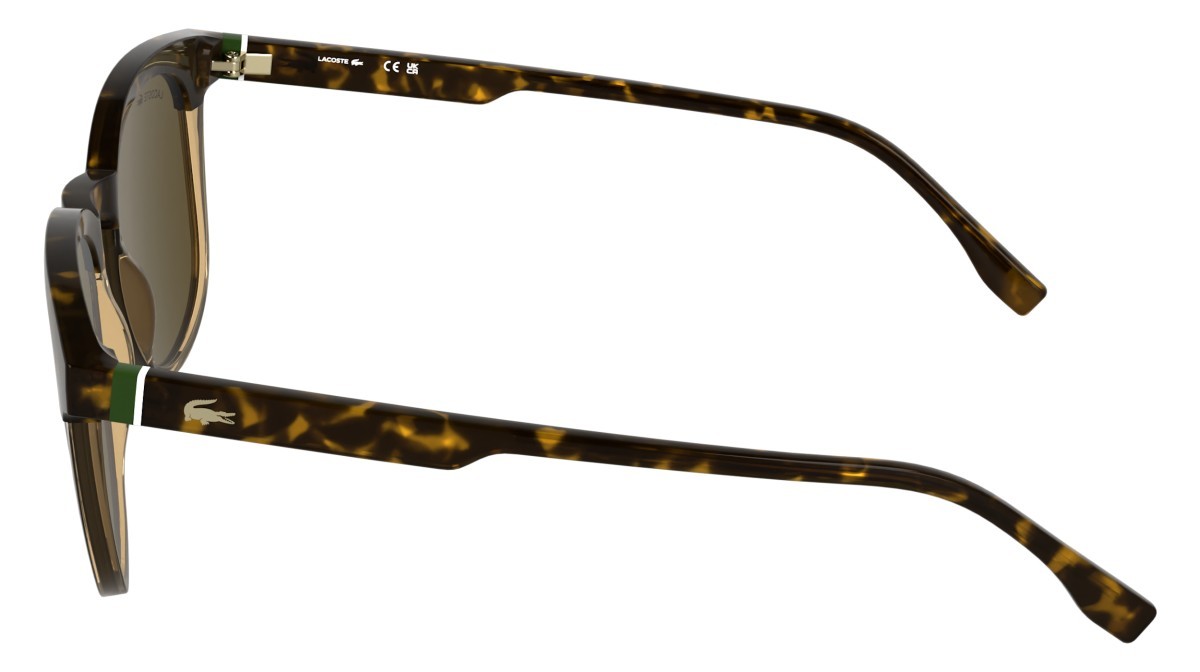Sunglasses Lacoste L6073S (217) color havana/transparent caramel shape rectangle lenses solid brown