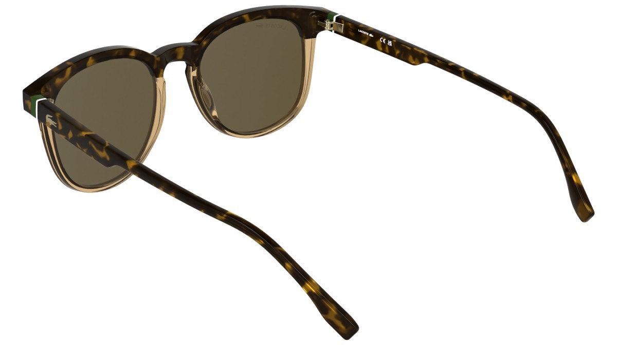 Sunglasses Lacoste L6073S (217) color havana/transparent caramel shape rectangle lenses solid brown