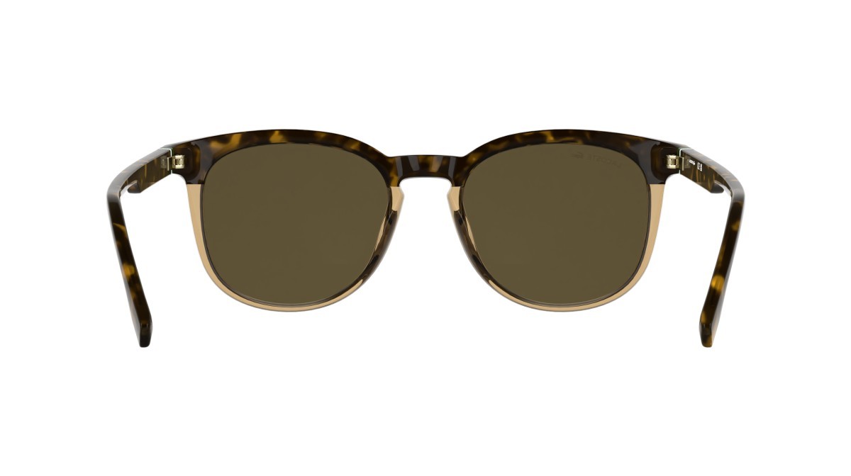 Sunglasses Lacoste L6073S (217) color havana/transparent caramel shape rectangle lenses solid brown