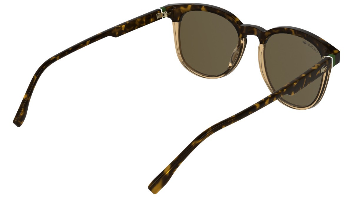 Sunglasses Lacoste L6073S (217) color havana/transparent caramel shape rectangle lenses solid brown