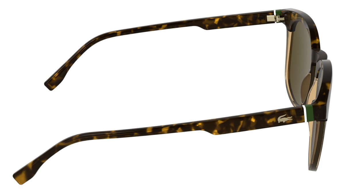 Sunglasses Lacoste L6073S (217) color havana/transparent caramel shape rectangle lenses solid brown