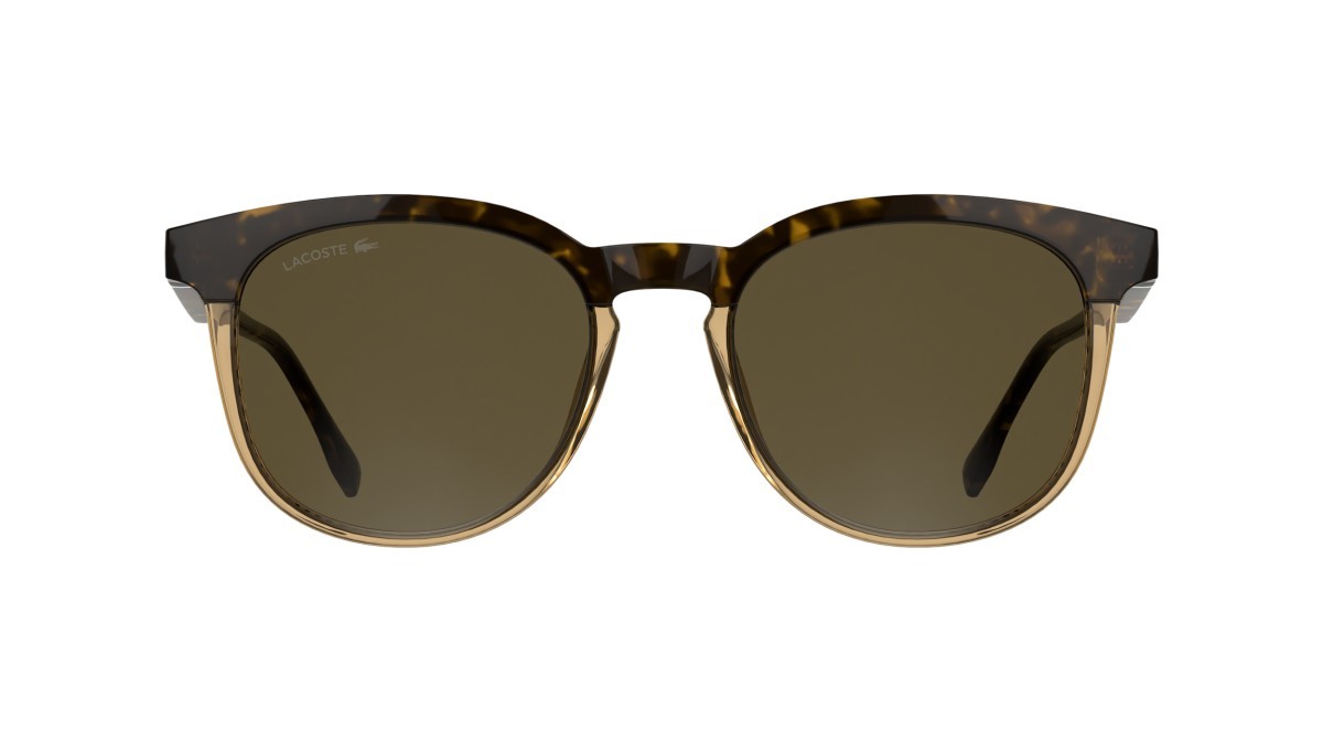 Sunglasses Lacoste L6073S (217) color havana/transparent caramel shape rectangle lenses solid brown