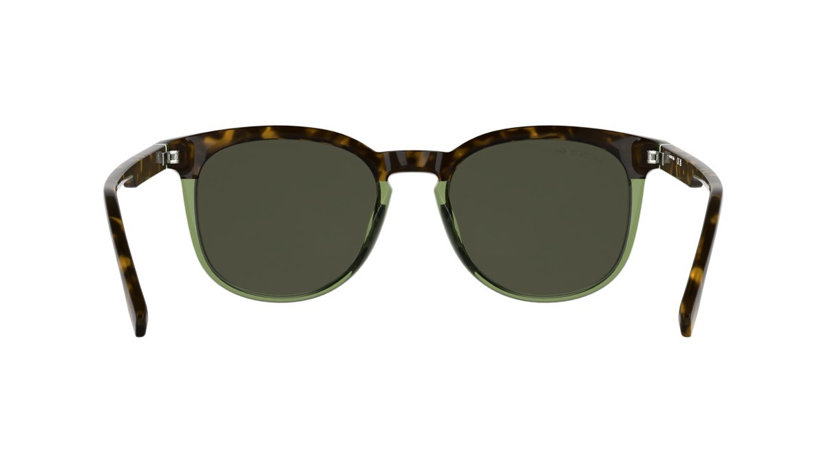 Sunglasses Lacoste L6073S (223) color havana/transparent light green shape rectangle lenses solid green