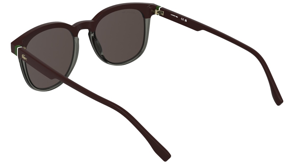 Sunglasses Lacoste L6073S (601) color burgundy/ transparent grey shape rectangle lenses solid wine