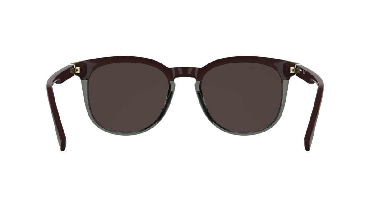 Sunglasses Lacoste L6073S (601) color burgundy/ transparent grey shape rectangle lenses solid wine