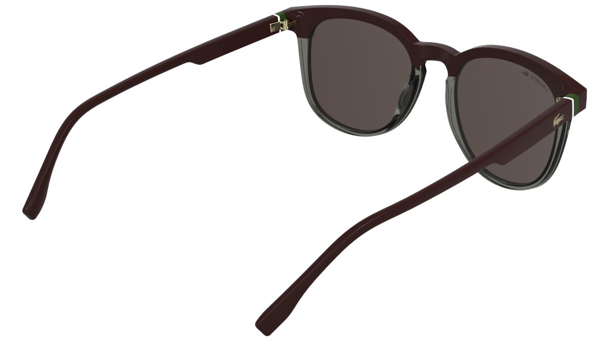 Sunglasses Lacoste L6073S (601) color burgundy/ transparent grey shape rectangle lenses solid wine