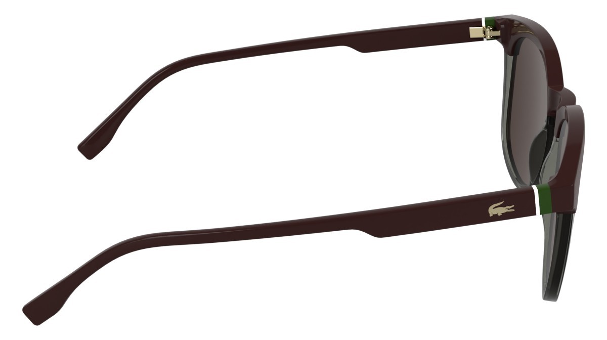 Sunglasses Lacoste L6073S (601) color burgundy/ transparent grey shape rectangle lenses solid wine