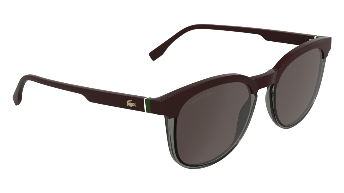 Sunglasses Lacoste L6073S (601) color burgundy/ transparent grey shape rectangle lenses solid wine