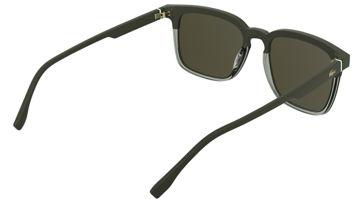 Sunglasses Lacoste L6074S (202) color taupe/transparent taupe shape rectangle lenses solid khaki