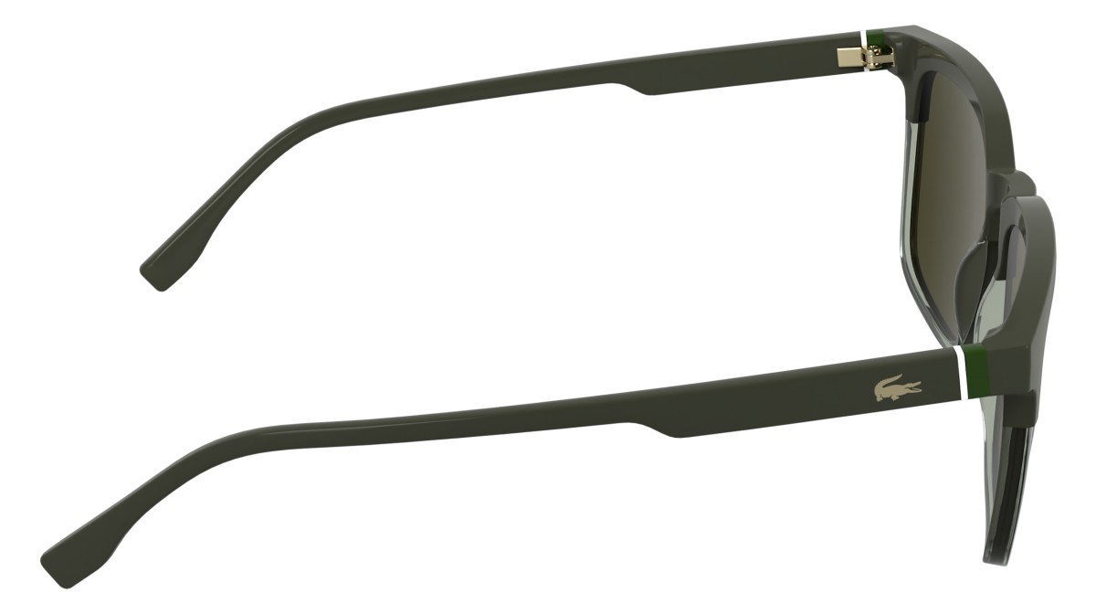 Sunglasses Lacoste L6074S (202) color taupe/transparent taupe shape rectangle lenses solid khaki