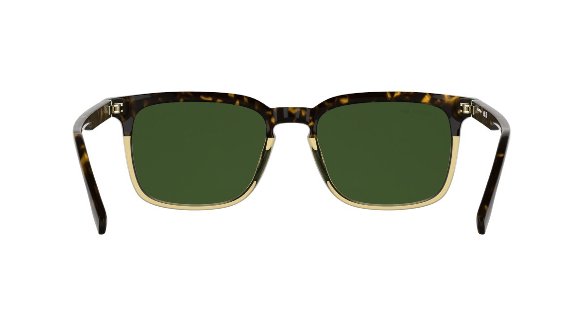 Sunglasses Lacoste L6074S (212) color havana/transparent h0ney shape rectangle lenses solid green